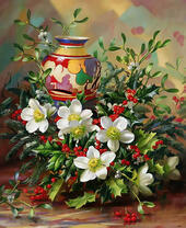 Букет жасмина, омелы и ягод