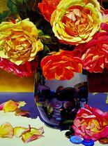 Букет из роз в зеркальной вазе