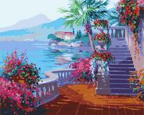 Фиолетовая лестница на терассу