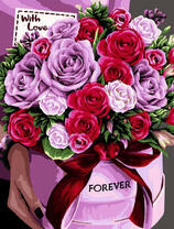 Большой букет роз и подарок