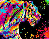 Рычащий тигр в стиле поп-арт