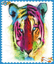 Набросок тигра в цвете