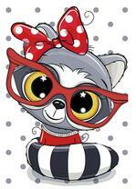 Милаха енот в красных очках