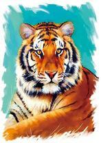 Яркий и красочный портрет молодого тигра