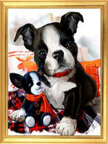 Щеночек и его мягкая игрушка