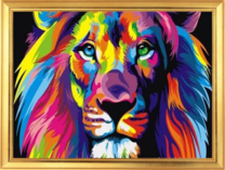 Портрет большого льва в стиле поп-арт