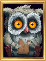 Маленький совёнок с печеньем