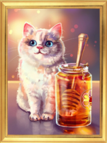 Котик и банка с мёдом