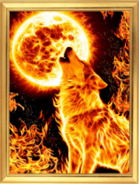 Огненный волк под огненной луной