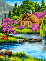 Домик у весенней реки