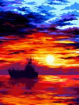 Корабль на закате