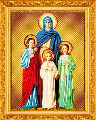 Алмазная вышивка Христианские святые - Вера, Надежда, Любовь и матерь их София
