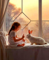 Девочка и ее кролик