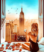 Завтрак с прекрасным видом на Нью-Йорк