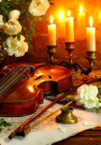 Скрипка, розы и свечи