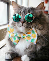 Солидный кот в чёрных очках