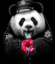 Панда-полицейский с пончиком