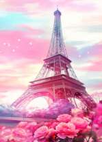 Цветущие розы у Эйфелевой башни