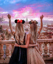 Девушки микки любуются городом