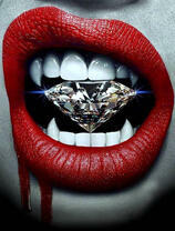 Женский рот с диамантом