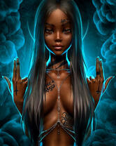 Обнаженная девушка в ночи