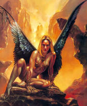 Роковая девушка с крыльями