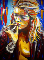 Обнаженная девушка с сигаретой