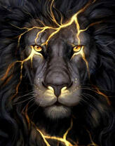 Лев и огненные трещины