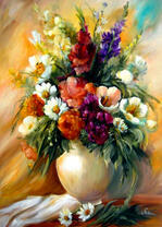 Осенний букет в белом кувшине