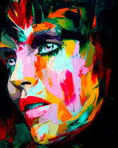 Портрет девушки в цветной краске