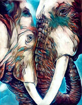 Два влюбленных слона