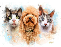 Два кота и пудель