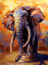 Слон на золотом фоне