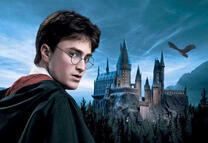 Гарри Поттер на фоне замка