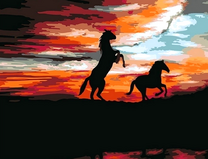 Лошади на закате дня