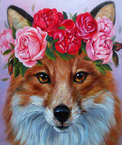 Хитрая лиса в цветочном венке
