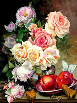 Домашние розы, яблоки и мёд