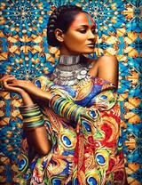 Смуглая девушка в национальном наряде