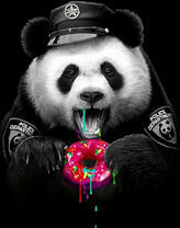 Панда-полицейский с пончиком