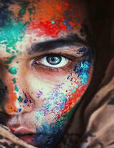 Портрет девушки в цветных красках