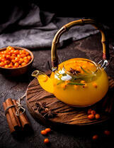 Облепиховый чай с корицей