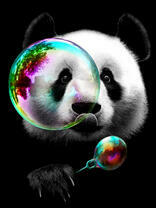Панда с мыльными пузырями