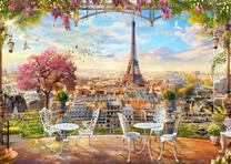 Парижское кафе с видом на Эйфелеву башню