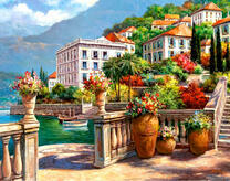 Курортный город у залива