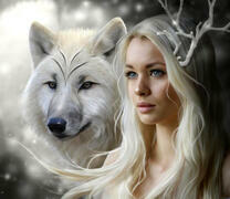 Лесная нимфа и ее фамильяр