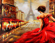 Девушка гуляет по Парижу