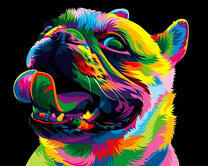 Уставший цветной пёс