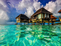 Домики на воде в Мальдивах