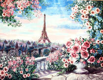 Вид на Эйфелеву башню сквозь цветы