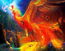 Жар-птица под ночным небом